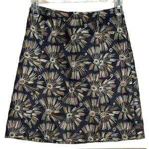 Talbots Skirt A-line Black Embroidered Lined Knee Length Career Womens 4